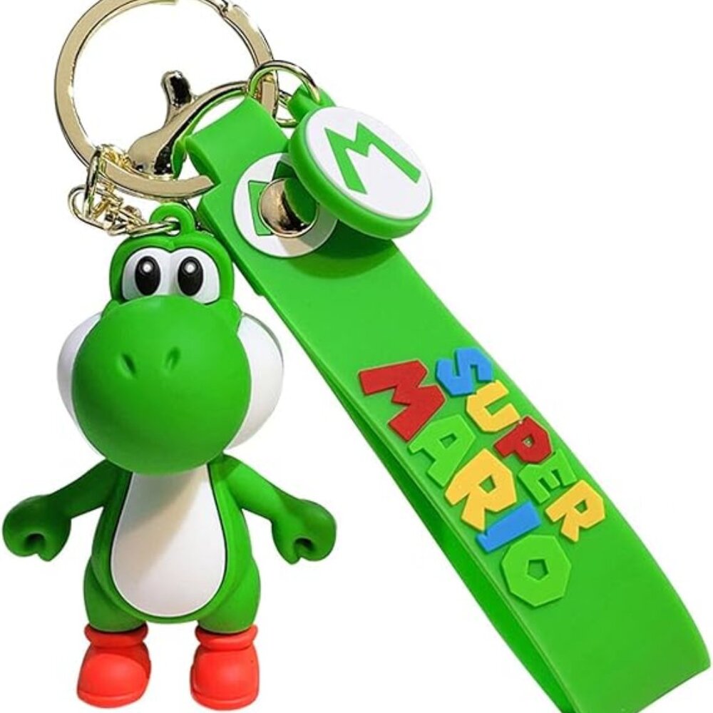 Yoshi Super Mario Green Figure Keychain PVC Strap